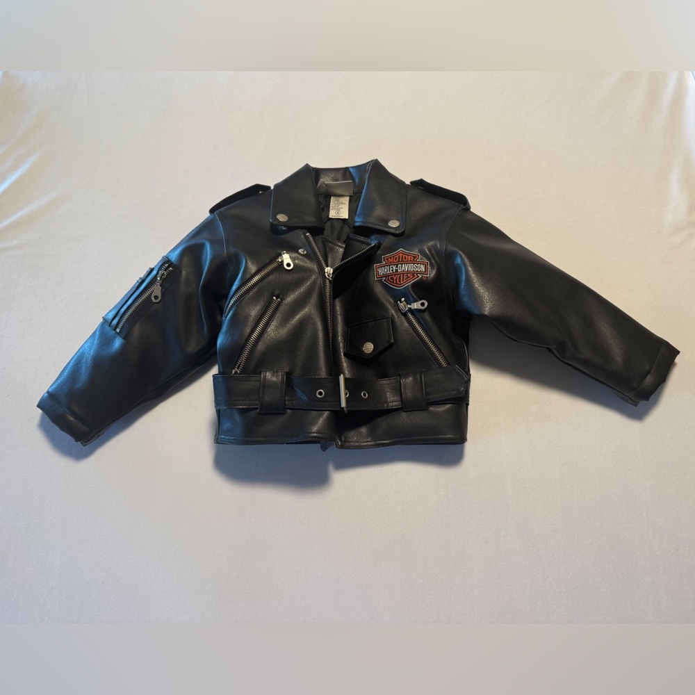 Harley-Davidson Black Leather Jacket with Silver Accents